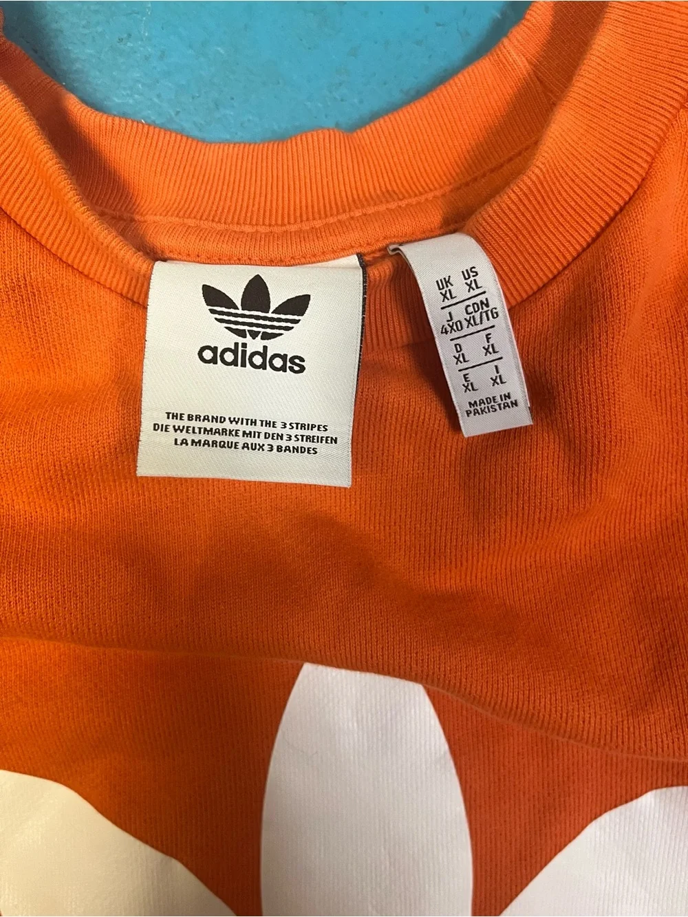 adidas Orange Trefoil Crewneck Sweatshirt
